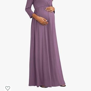 Plus size purple maternity dress